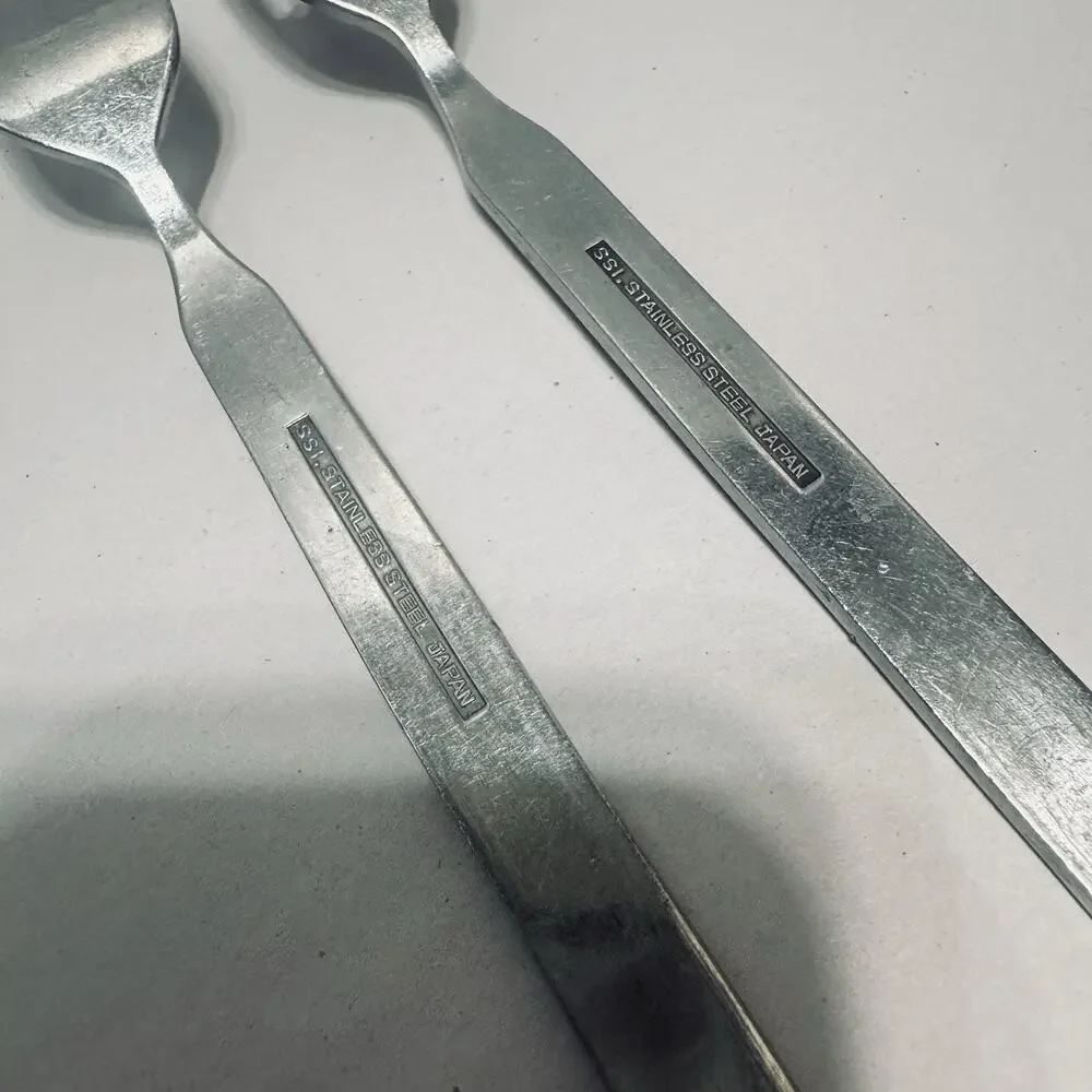 Vtg National Bravissimo Stainless Dinner Forks Lot Of 2 MCM Japan